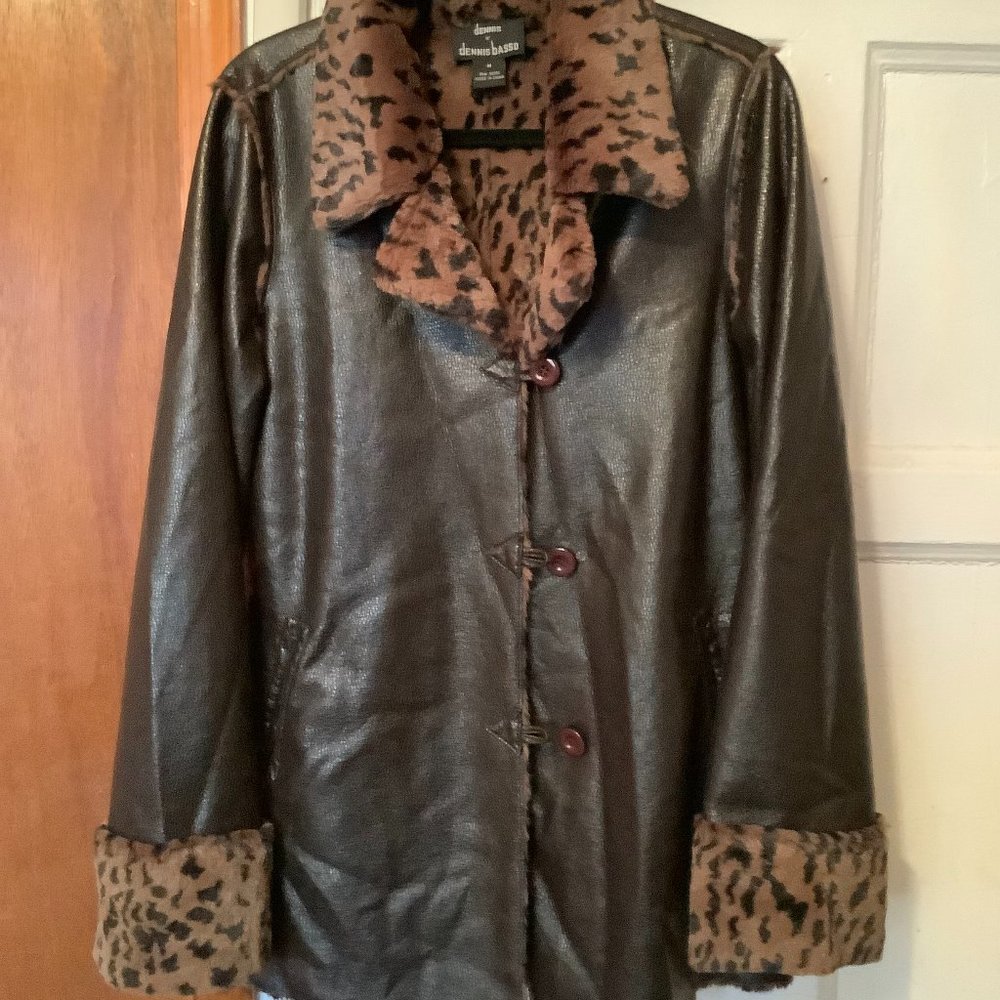 Dennis by Dennis Basso Ladies Faux Fur/ Faux Leather Jacket